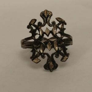 Sterling Silver Ring With Natural Patina Size 6.5